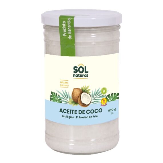 Aceite de coco virgen extra bio 1L Sol Natural