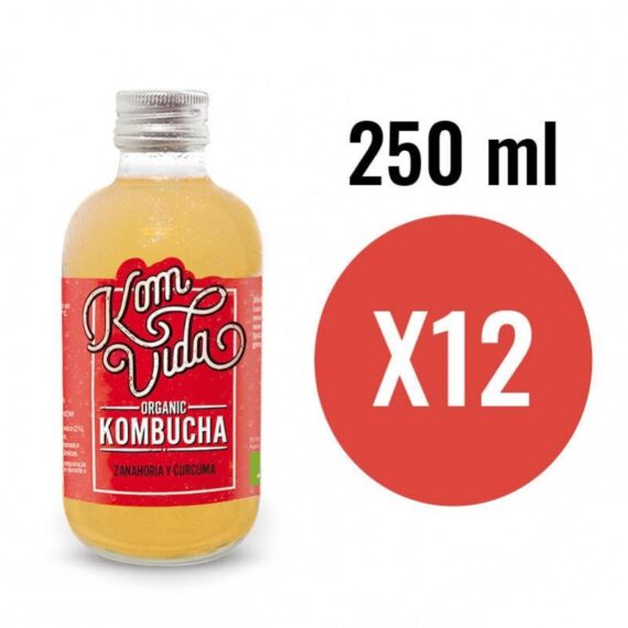 Kombucha Zanahorias y Cúrcuma Bio 12x250ml Komvida