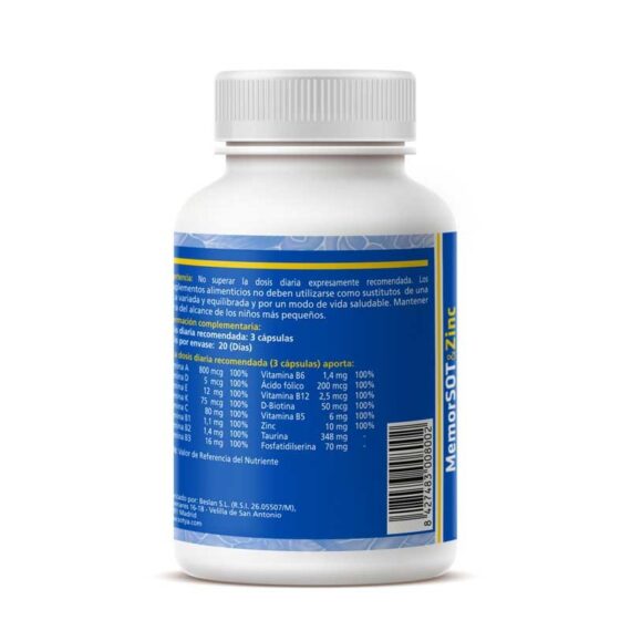 MemorSot&Zinc 750mg 60 capsulas Sotya