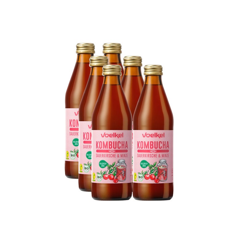 Kombucha Cereza y Menta Bio 6x330ml Voelkel