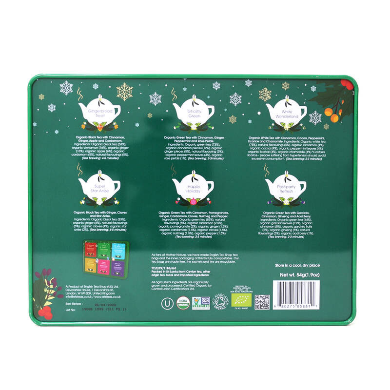 Lata Navidad Verde 36 filtros 54g English Tea Shop