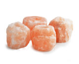 Portavelas de sal del Himalaya rustico