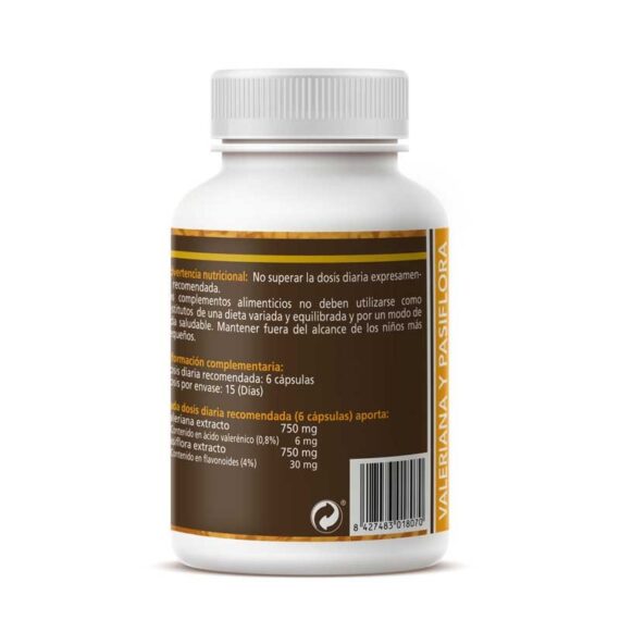 Valeriana y pasiflora 450mg 90 capsulas Sotya
