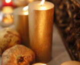 Vela Cilindrica Maciza, ORO 7Dx14cm Decoragloba