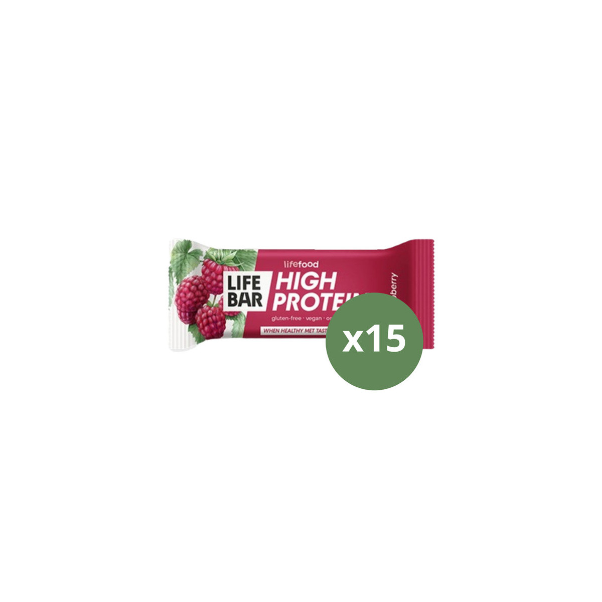 Barrita de proteína sabor frambuesa Bio 40g x 15unds Lifebar