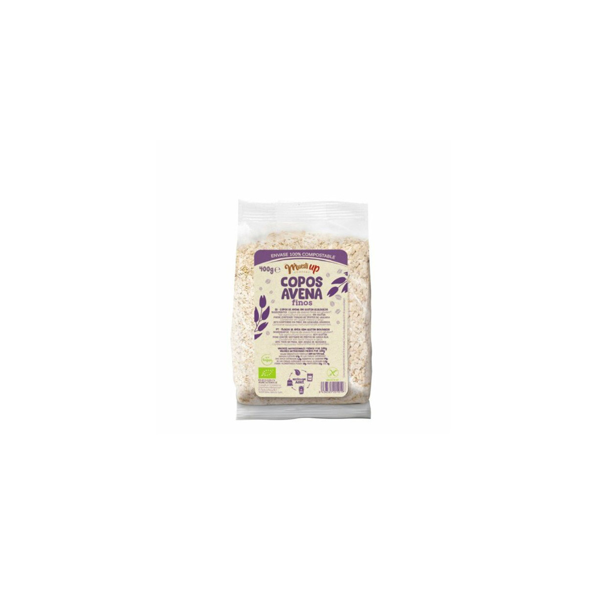 Copos de avena finos gluten free Bio 400g The Muesli Up