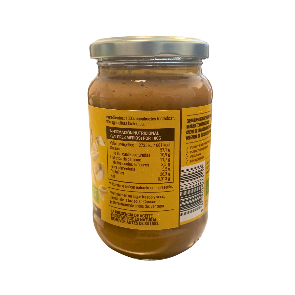 Crema de cacahuete crujiente Bio 350g Biocop