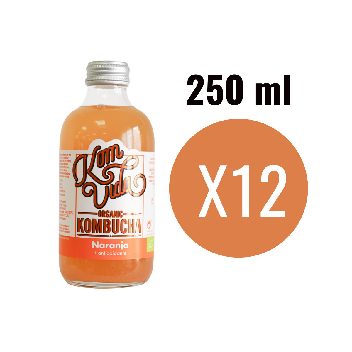 Kombucha Naranja Bio 12x250ml Komvida