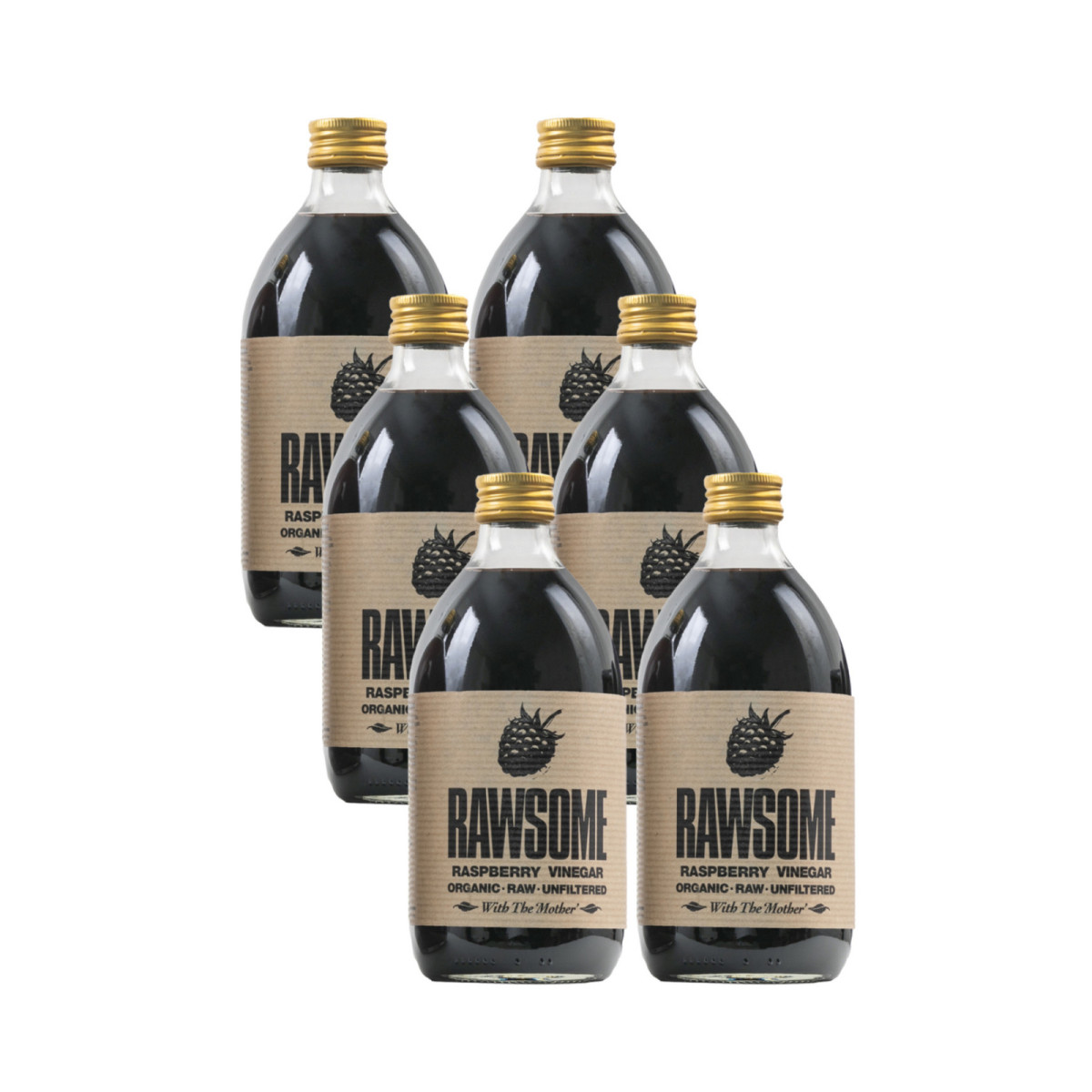 Vinagre de frambuesa sin filtrar Bio 500ml RAWSOME